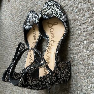 Sam Edelman jacquard print metallic heeled sandals